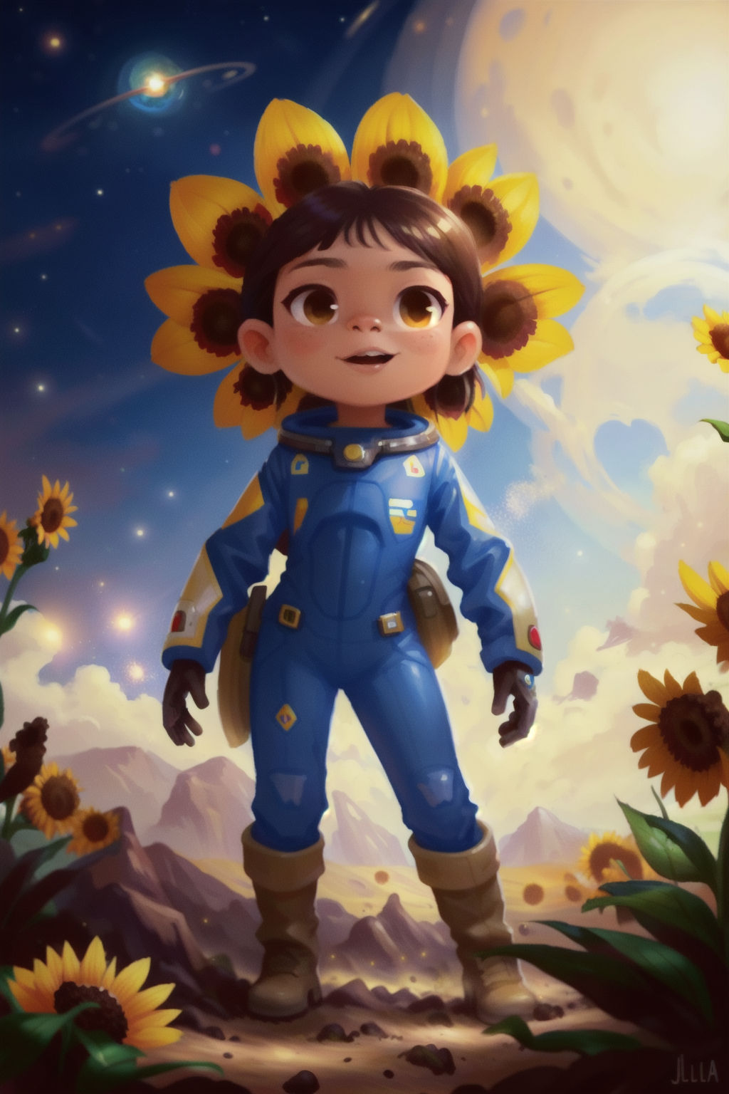 00003-955429079-a Honduran girl in a wasteland, explorer suit, alien planet, space, starfield, Sunflower Field.png